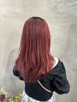 ナビ 船橋駅(nabi)&nbsp;ブリーチなしWカラーで作るピンクレッドカラー