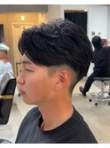 直毛パーマ　フェザー　ニュアンス　心斎橋　本町　メンズサロン