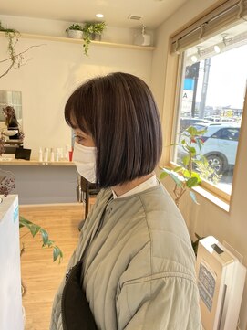 コノアラボ 守谷店(Conoah labo) お子様の卒業式にむけて。脱白髪染めハイライト×似合わせボブ