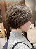 髪質改善ショート×ミルクティーベージュ20代30代40代/下河原 聡