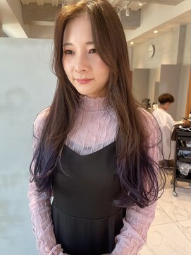 ガリカ 大名(Gallica) ガーリーなロングレイヤーに襟足カラーでカジュアルも◎