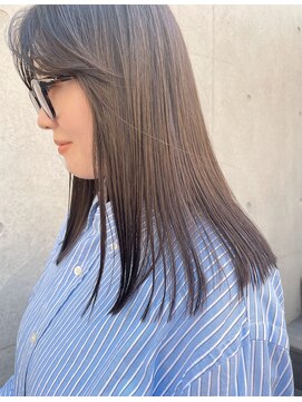 レジュアル(RESSUAL) デザインカラーレイヤーカットウェットヘア夏オリーブベージュ