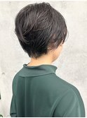 ＊/大人女子くせ毛風黒髪ショートボブパーマショート30代40代1