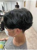 センターパートニュアンスパーマ刈り上げショートヘア所沢韓国
