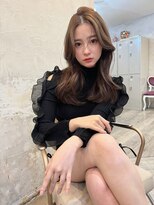 アンジェリカラボ 梅田店(ANGELICA LABO)&nbsp;韓国風くびれレイヤーカット×グレージュ×透明感ブラウン川又