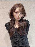 ハイレイヤー/韓国/シースルー/アッシュブラウン