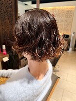 ヘアリゾート粋 ティガ 池袋店(tiga)&nbsp;透明感ブラウン/レイヤーカット/艶髪/ショート/ウェーブ