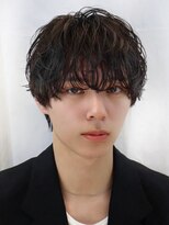 オーシャントーキョー 仙台(OCEAN TOKYO)&nbsp;黒髪シャドウパーマメンズショートマッシュ眉毛