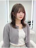 韓国ヘア/レイヤー/くびれ巻き髪スタイル