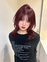 ロンドイディールバンダイ 新潟万代(Lond ideal)&nbsp;ワインレッド×ハッシュカット