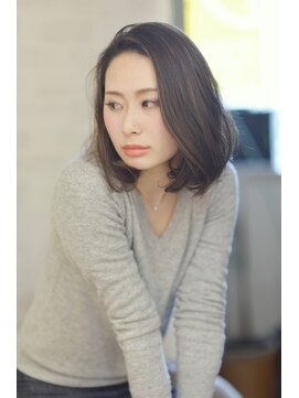 ナナナ パレナ 大津膳所店(nanana parena) 毛先ワンカールボブネイビーブラック