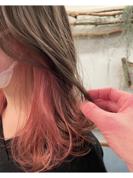 アクト 十条店(ACT) ピンクベージュ×インナーカラー　イヤリングカラー