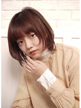 ネオリーブエクラ 上野御徒町店(Neolive eclat) ボブルフココアベージュアースカラーロブウルフショート