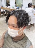 無造作センターパート【縦落ちツイストスパイラル】