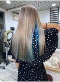 blond × Aqua blue