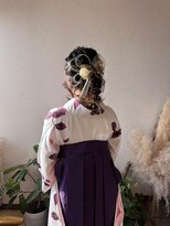 コジック ヘアアンドアイ(Cogic hair & eye)&nbsp;成人式ヘアセット 華やかガーリー編みおろし水引リボン 和装着物