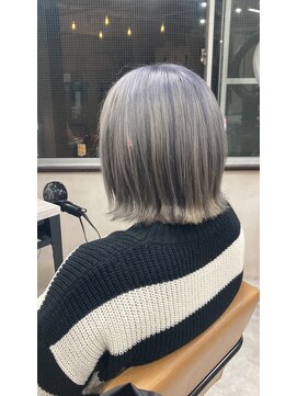 アジールヘア 東上野店(agir hair) 20代30代ダブルカラーシルバーグレーミディアム外ハネ【上野】