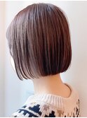say. ミニボブ 切りっぱなしボブ ミルクティーアッシュ 表参道