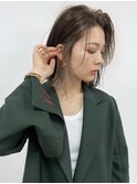 韓国ヘアグレージュカラーブリーチ無し髪質改善イヤリングカラー