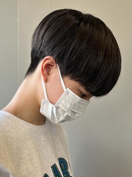 エルマーク 心斎橋(L-MARK) 黒髪マッシュナチュラルマッシュメンズヘア韓国ツーブロック