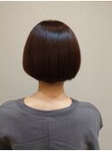 ミニボブ/簡単スタイリング/グレイカラー