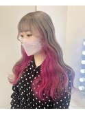 ペールピンクからレッドグラデーション