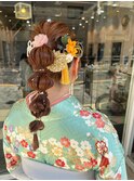 成人式　ヘアセット　着付　ヘアアレンジ　振袖