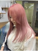 ダブルカラーミルクティーベージュカラーケアブリーチ韓国ボブ
