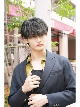 オーシャントーキョー 心斎橋(OCEAN TOKYO WEST) シャドウパーマシースルーラウンドマッシュ波巻きパーマウルフ