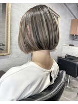 molt 麻生/レイヤーカット/ボブ/バレイヤージュ/ハイライト/海外ヘア 【モルト】&nbsp;コントラストハイライト　ボブ