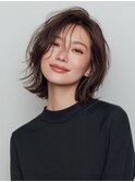 544透明感ブラウン/ショートミディ/レイヤーカット/大人女性