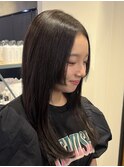 姫カット/暗髪ロング/顔周りカット