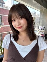 アビー 福岡天神(ABBEY) ミディアムヘアレイヤーカット前髪カット髪質改善トリートメント