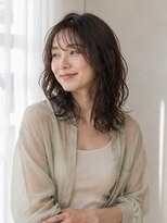 ドット ヘアー ジェム(dot.hair gem) くせ毛風パーマ/ミディアムレイヤー/無造作カール