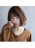 大人可愛い・揺れる切りぱなし　小顔ボブ【Cura山口】