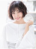 *mod's上尾*耳かけも◎斜めバング×前下がりの黒髪大人ボブa