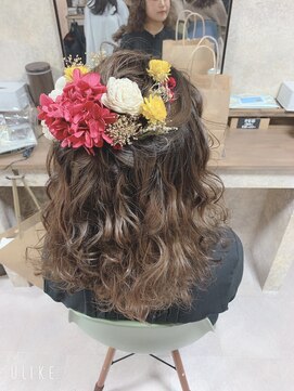 アチーブ エムプラス 茶屋町店(Achieve m +) ハーフアップ【ヘアセット専門店Achieve m+ stylist by 前川】