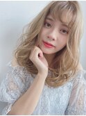 大人かわいいゆるふわ愛され髪◎ハイトーン/ミルクティーカラー