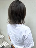 アッシュグレー_マロンベージュ Aラインボブ かきあげ
