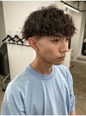 ツイストスパイラルパーマ無造作パーマセンターパートマッシュ