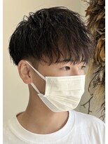 ネクストフォーヘアー(NEXT for hair)&nbsp;波巻き マッシュ スパイラル 黒髪 パーマ 刈り上げ ダウンバング