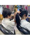 ショートでもポニーテールが出来る