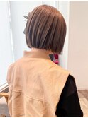 ボブ*ミニボブ*ミルクティーカラー*ナチュラルハイライト*美髪