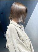 ブルーアッシュブラウン×切りっぱなしボブ