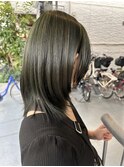 ブリーチなしダブルカラー「オリーブグリーン」