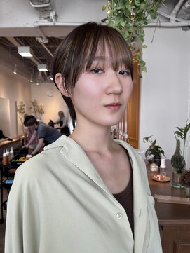 グリーン 渋谷(green) 黒髪/グレーベージュ/ボブ/レイヤー/前髪カット/髪質改善