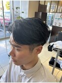 フェザーショート フェザーパーマ センターパート メンズ