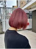ピンクカラーダブルカラーインナーカラーケアブリーチ
