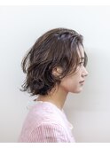 ボブ#パーマ#センター分け#ブリーチなし#外ハネ#浜松#浜北#磐田