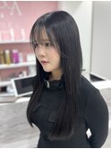 エクステでストレートロングヘア